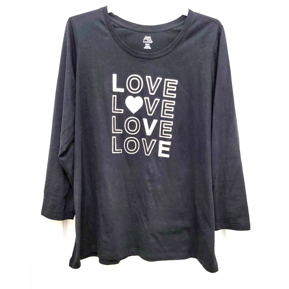 *T25662  AVE Leisure Black Tee